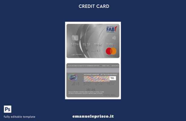 modello di carta mastercard di credito mondiale platino Fisrt Abu Dabi Bank in s